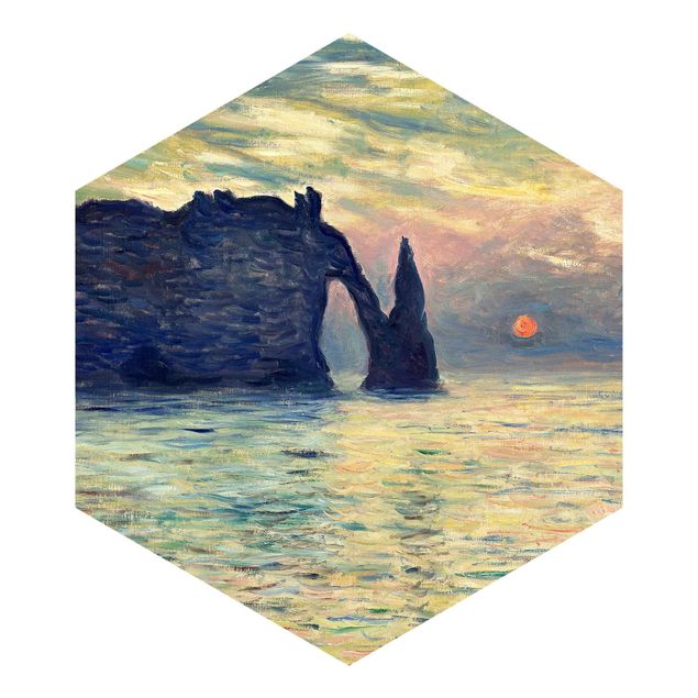 papel de parede para quarto de casal moderno Claude Monet - Rock Sunset