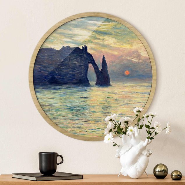 Quadros com moldura praia Claude Monet - Rock Sunset