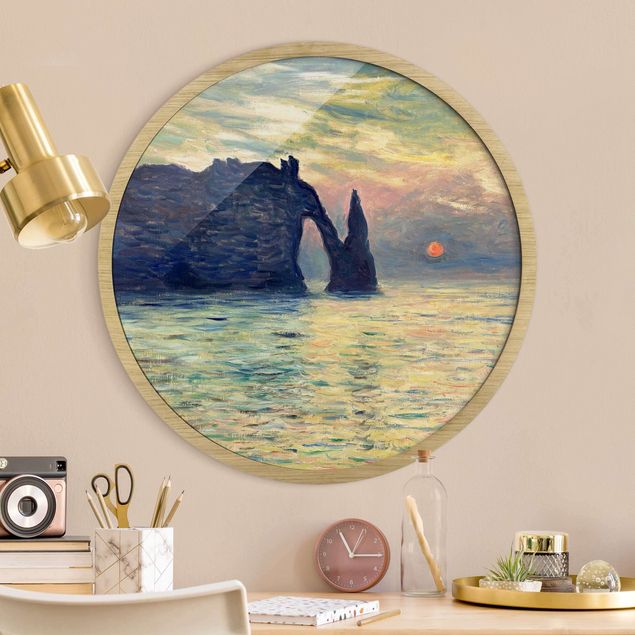 Quadros movimento artístico Impressionismo Claude Monet - Rock Sunset