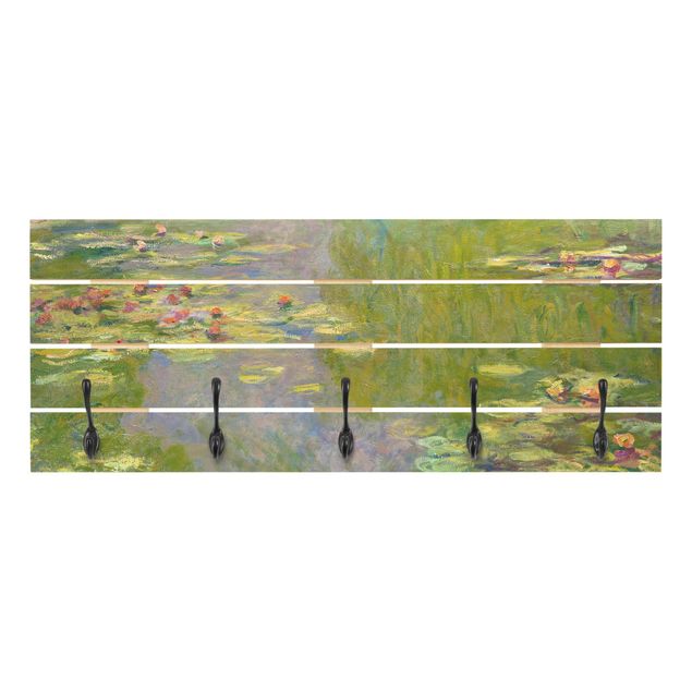 Cabides de parede imitação madeira Claude Monet - Green Waterlilies