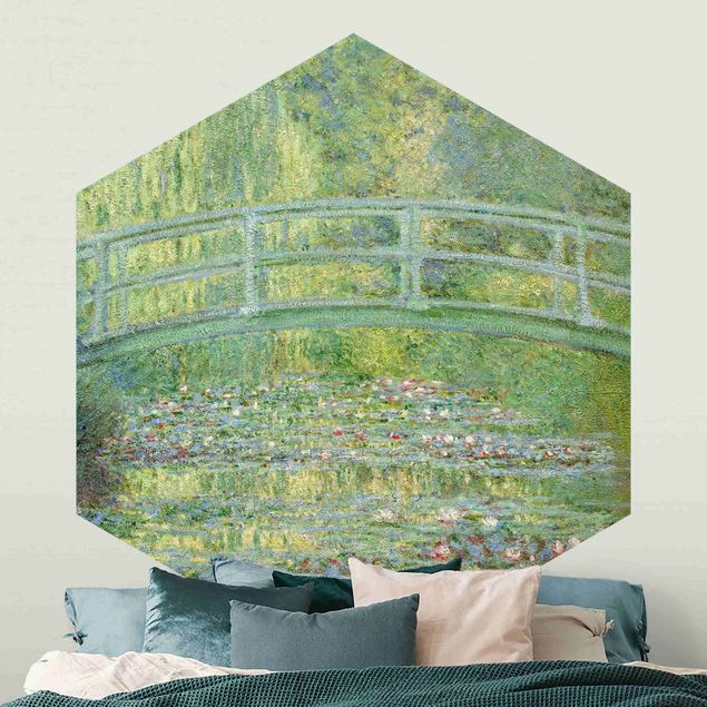 papel parede rosas Claude Monet - Japanese Bridge