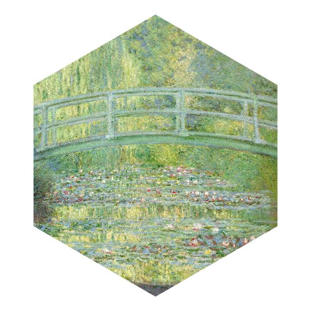papel de parede para quarto de casal moderno Claude Monet - Japanese Bridge