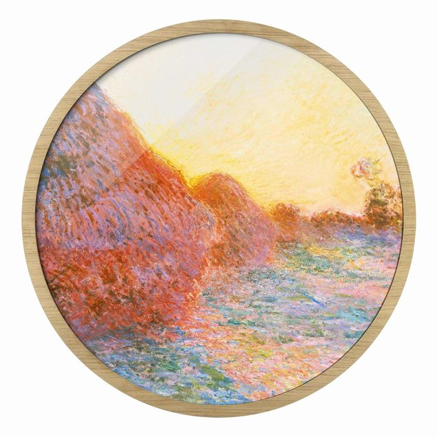 Quadros redondos Claude Monet - Straw Barn