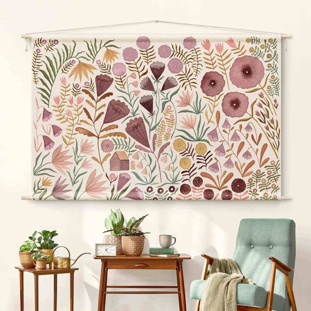 Tapeçaria de parede moderna Claudia Voglhuber - Sea Of Flowers