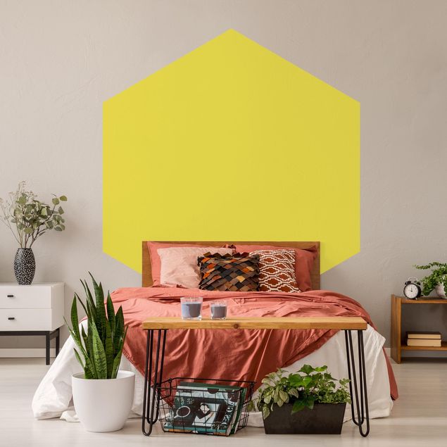 Papel de parede hexagonal Colour Lemon Yellow