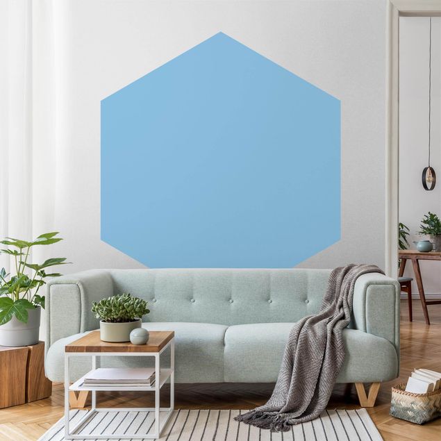 Papel de parede hexagonal Colour Light Blue