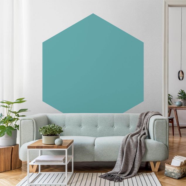 Papel de parede hexagonal Colour Turquoise