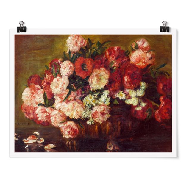 Posters flores Auguste Renoir - Still Life With Peonies
