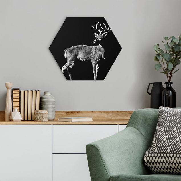 quadros decorativos para sala modernos Deer In The Dark