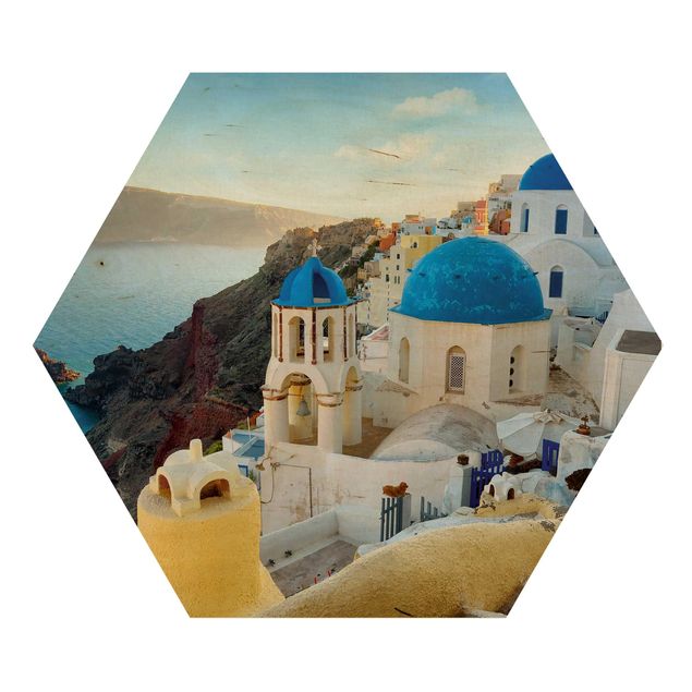 Quadros hexagonais Santorini