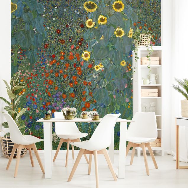 Papel de parede girassóis Gustav Klimt - Garden Sunflowers