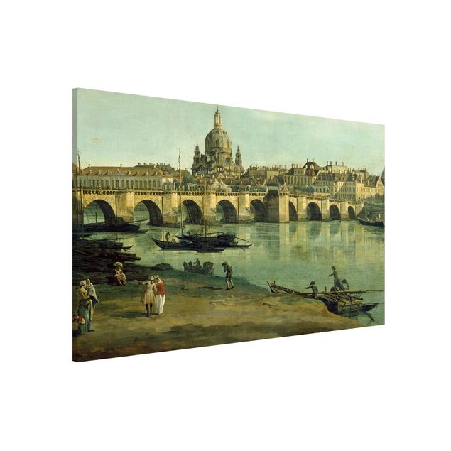Quadros movimento artístico Barrocco Bernardo Bellotto - View of Dresden from the Right Bank of the Elbe with Augustus Bridge