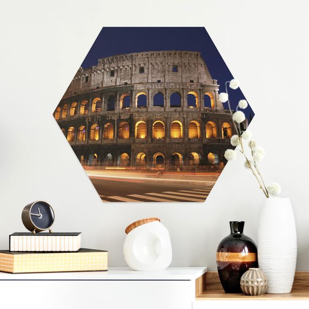 decoraçoes cozinha Colosseum in Rome at night