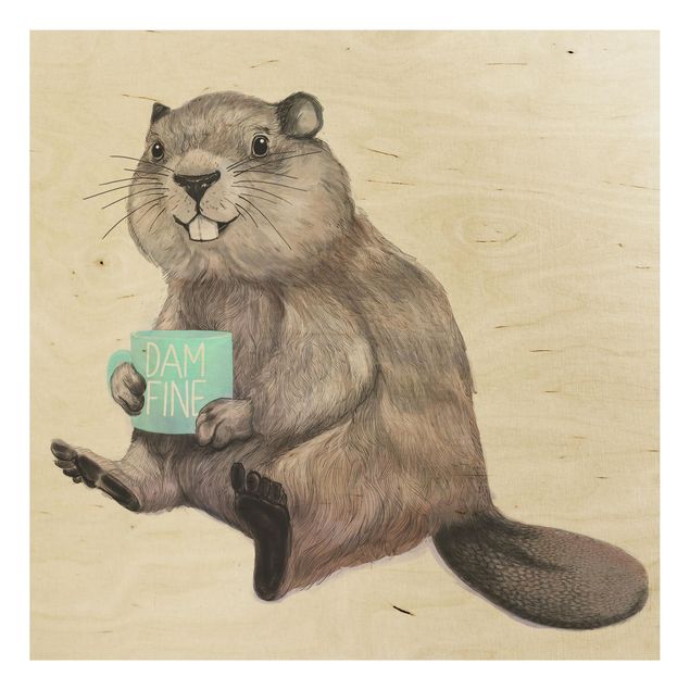 Quadros decorativos Illustration Beaver Wit Coffee Mug