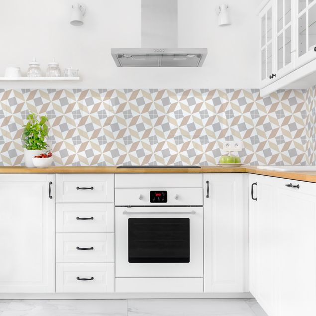 Backsplash de cozinha imitação azulejos Geometrical Tiles - Fano