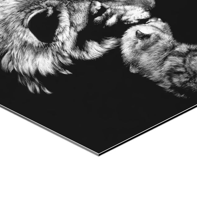 quadros preto e branco para decoração Wild Animals From Black Set II