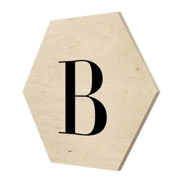 Quadros hexagonais Letter Serif White B
