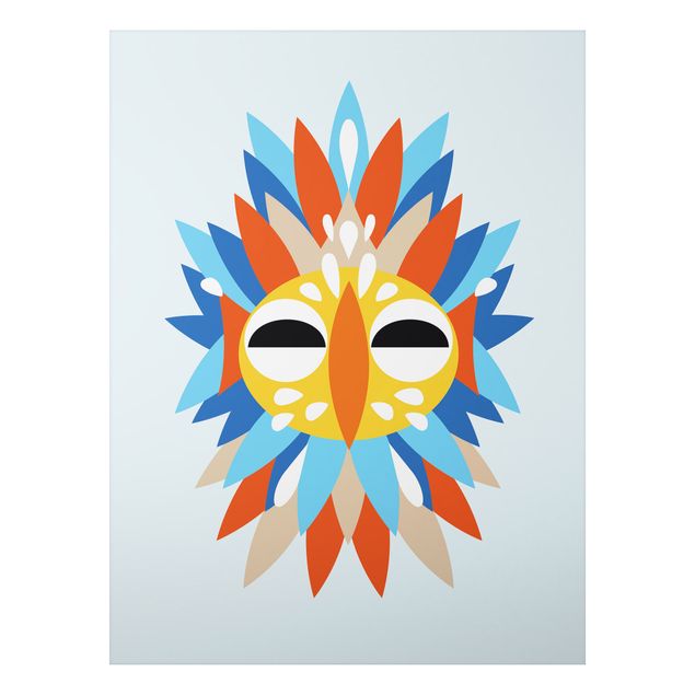 Quadros Indianos Collage Ethnic Mask - Parrot