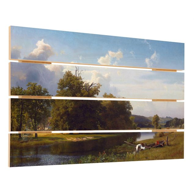 quadros para parede Albert Bierstadt - A River Landscape, Westphalia