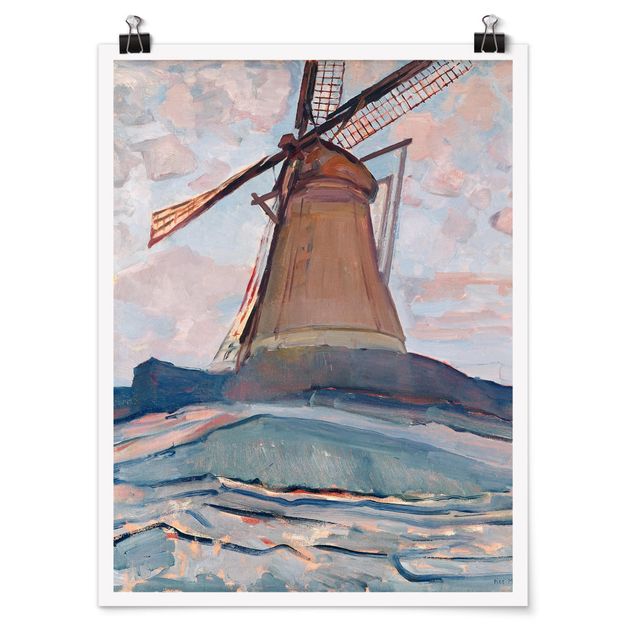 Posters quadros famosos Piet Mondrian - Windmill
