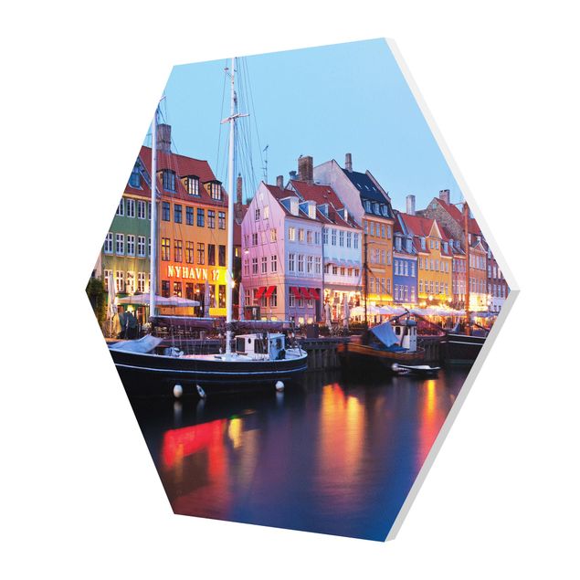 quadros para parede Copenhagen Harbor In The Evening