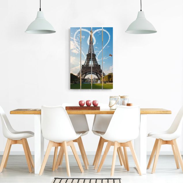 quadros em madeira para decoração Paris - City Of Love