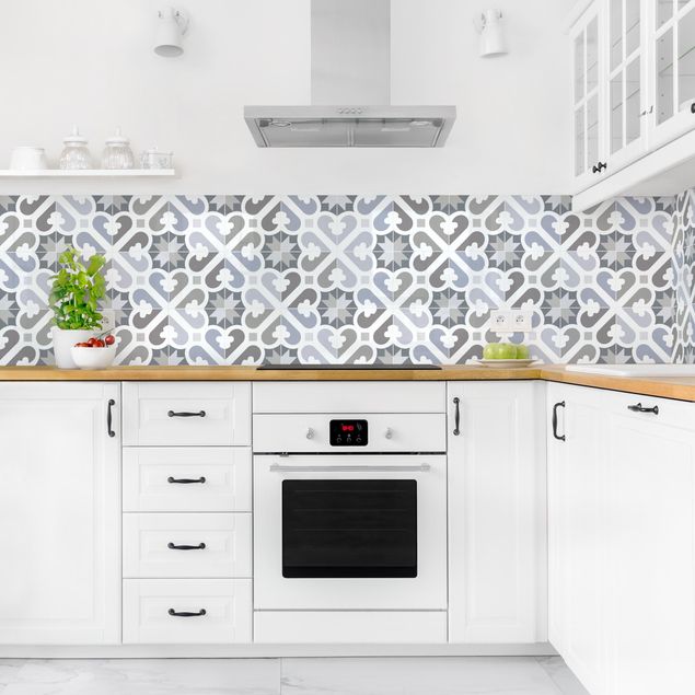 Backsplash de cozinha imitação azulejos Geometrical Tiles - Air