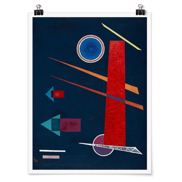 Posters quadros famosos Wassily Kandinsky - Powerful Red