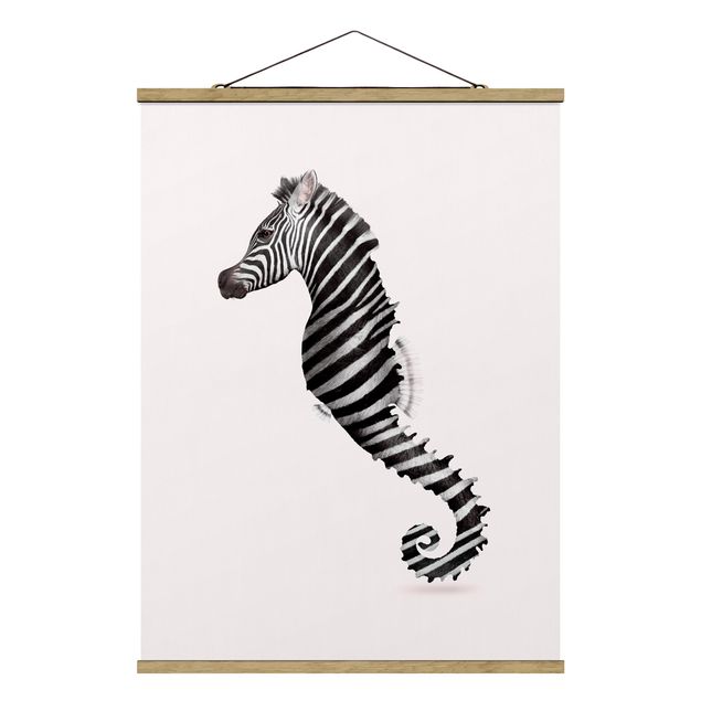 Quadros zebras Seahorse With Zebra Stripes