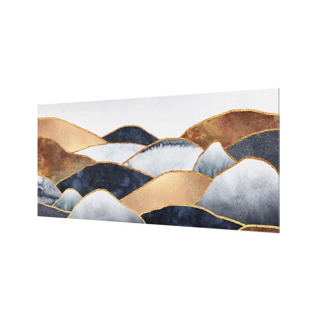 Painel anti-salpicos de cozinha Golden Mountains Watercolor