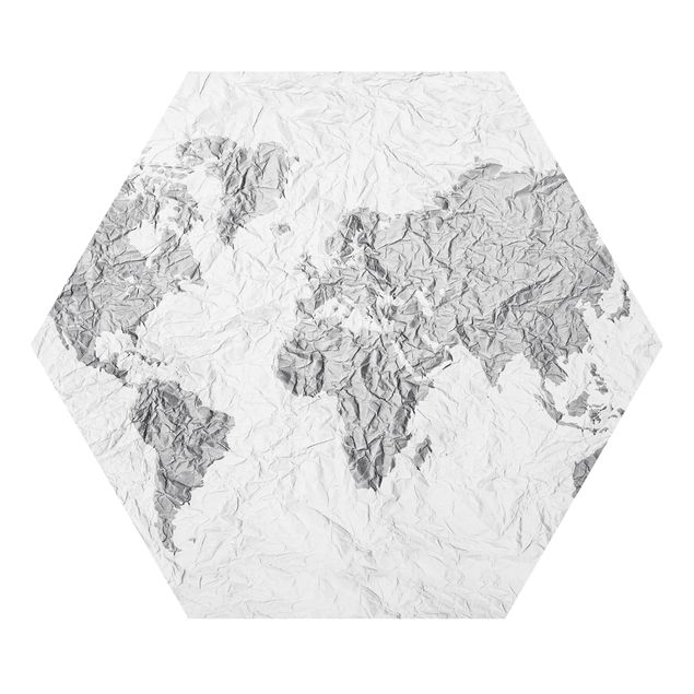 Quadros forex Paper World Map White Grey