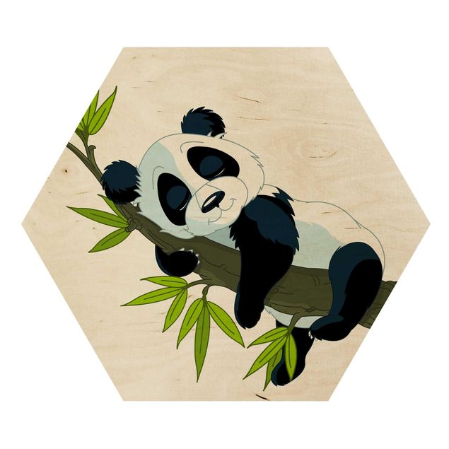 Quadros hexagonais Sleeping Panda