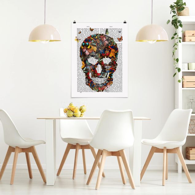 Posters frases Scary Reading - Butterfly Skull