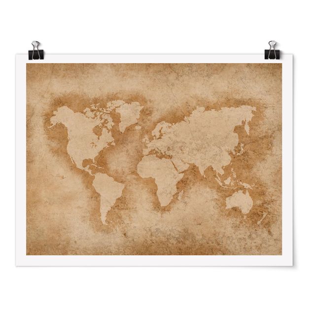 quadro mapa do mundo Antique World Map