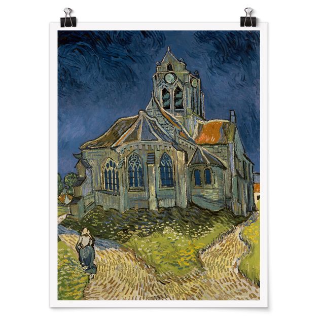 Quadros movimento artístico Pós-impressionismo Vincent van Gogh - The Church at Auvers
