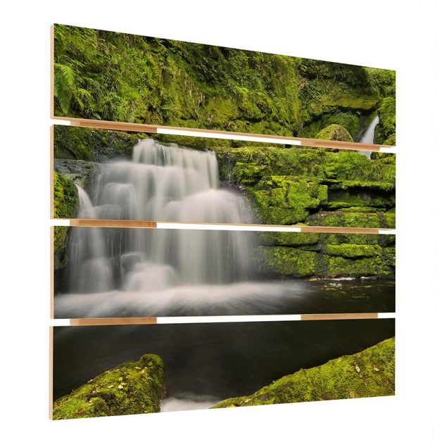 quadro de madeira para parede Lower Mclean Falls In New Zealand