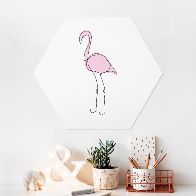 decoração para quartos infantis Flamingo Line Art