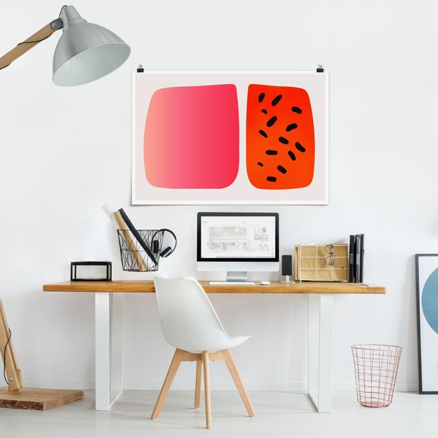 Posters quadros famosos Abstract Shapes - Melon And Pink
