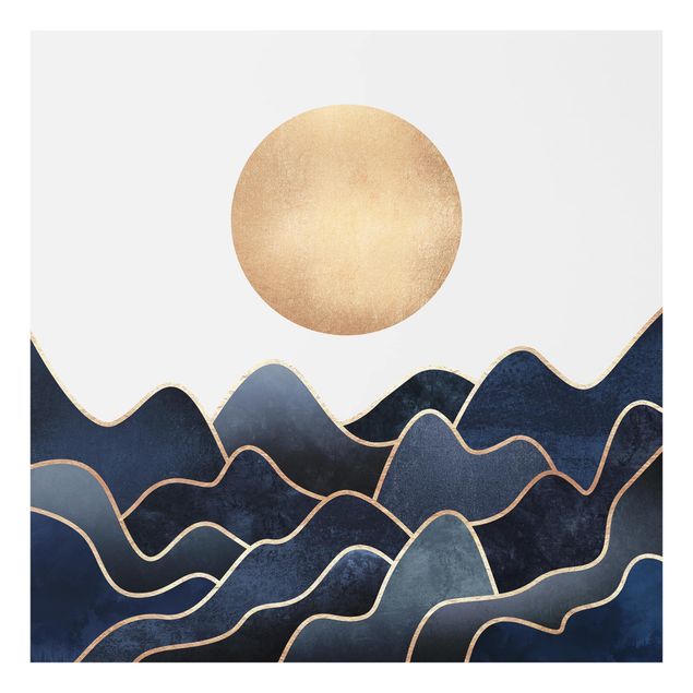Quadros de Elisabeth Fredriksson Golden Sun Blue Waves