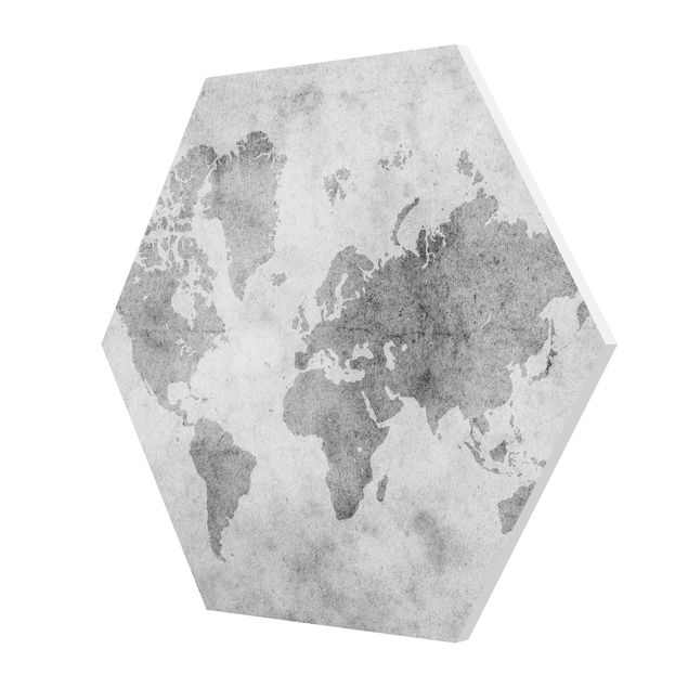 quadros em preto e branco Vintage World Map II