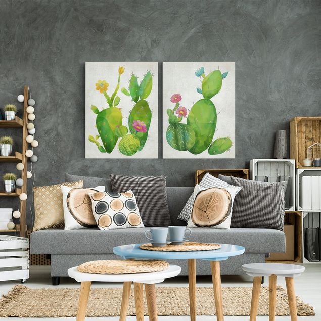 Telas decorativas flores Cactus Family Set II