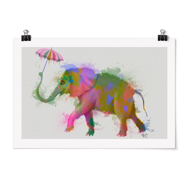 Quadros modernos Rainbow Splash Elephant