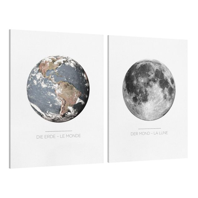 Quadros modernos Moon And Earth