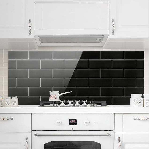 decoraçao para parede de cozinha Ceramic Tiles Black