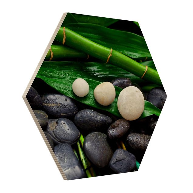 Quadros florais Green Bamboo With Zen Stones