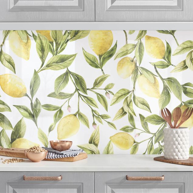 decoraçoes cozinha Fruity Lemons With Leaves