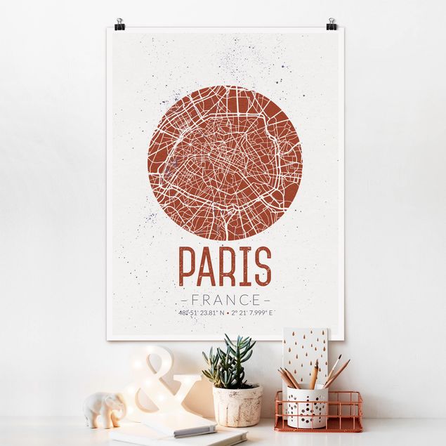 decoraçao cozinha City Map Paris - Retro