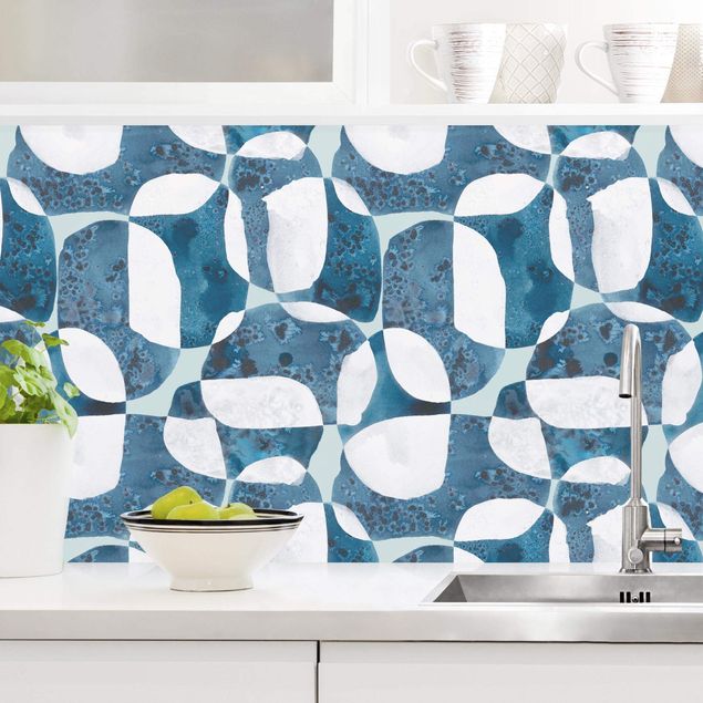 decoraçoes cozinha Living Stones Pattern In Blue  II