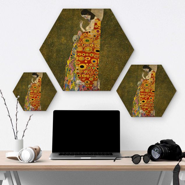Quadros hexagonais Gustav Klimt - Hope II