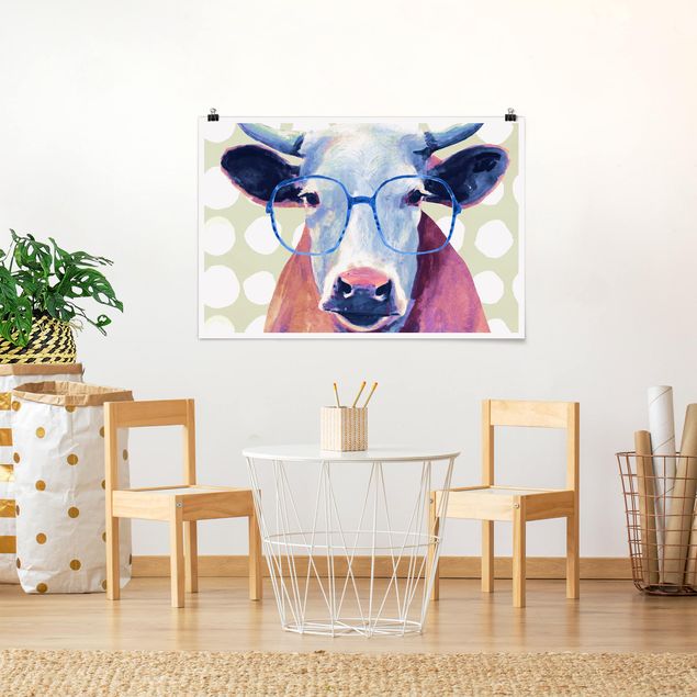 Posters animais Animals With Glasses - Cow